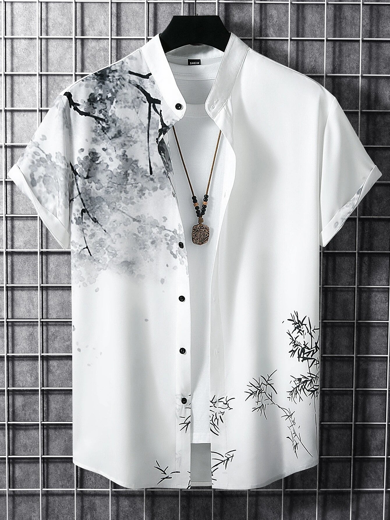 Manfinity Men Plants Print Button up Shirt 