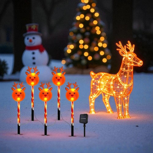 Solar-Powered LED Christmas pathway lights