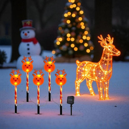 Solar-Powered LED Christmas pathway lights