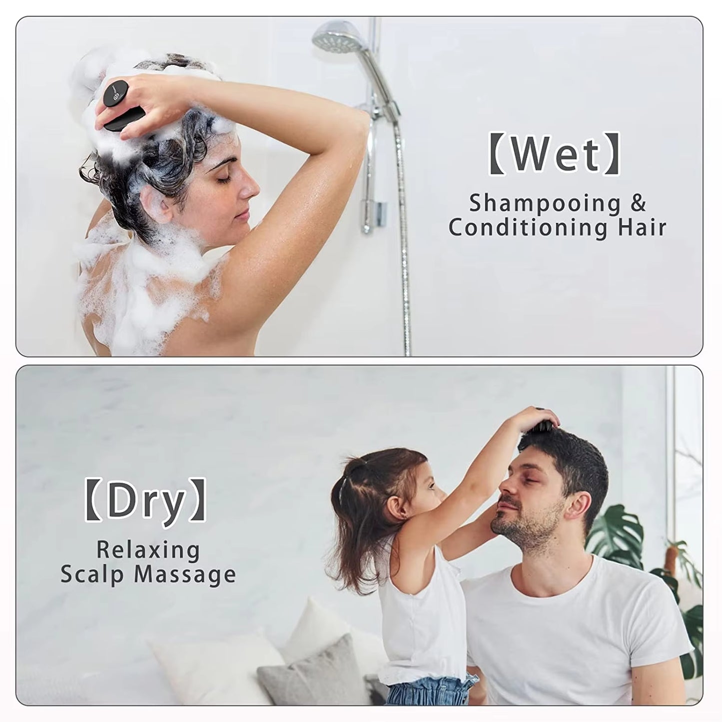 Silicone Shampoo Brush Hair Scalp Massage,