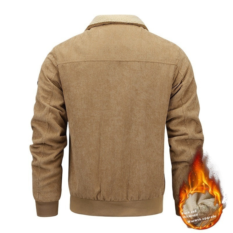 Winter Lapel Fleece Jacket Warm Thicken Cotton Coat