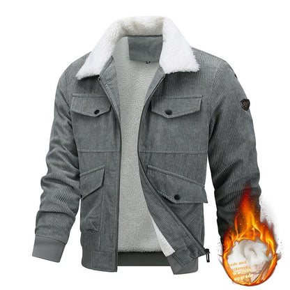 Winter Lapel Fleece Jacket Warm Thicken Cotton Coat