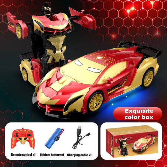Transforming Car Robot Toy, LED Lights