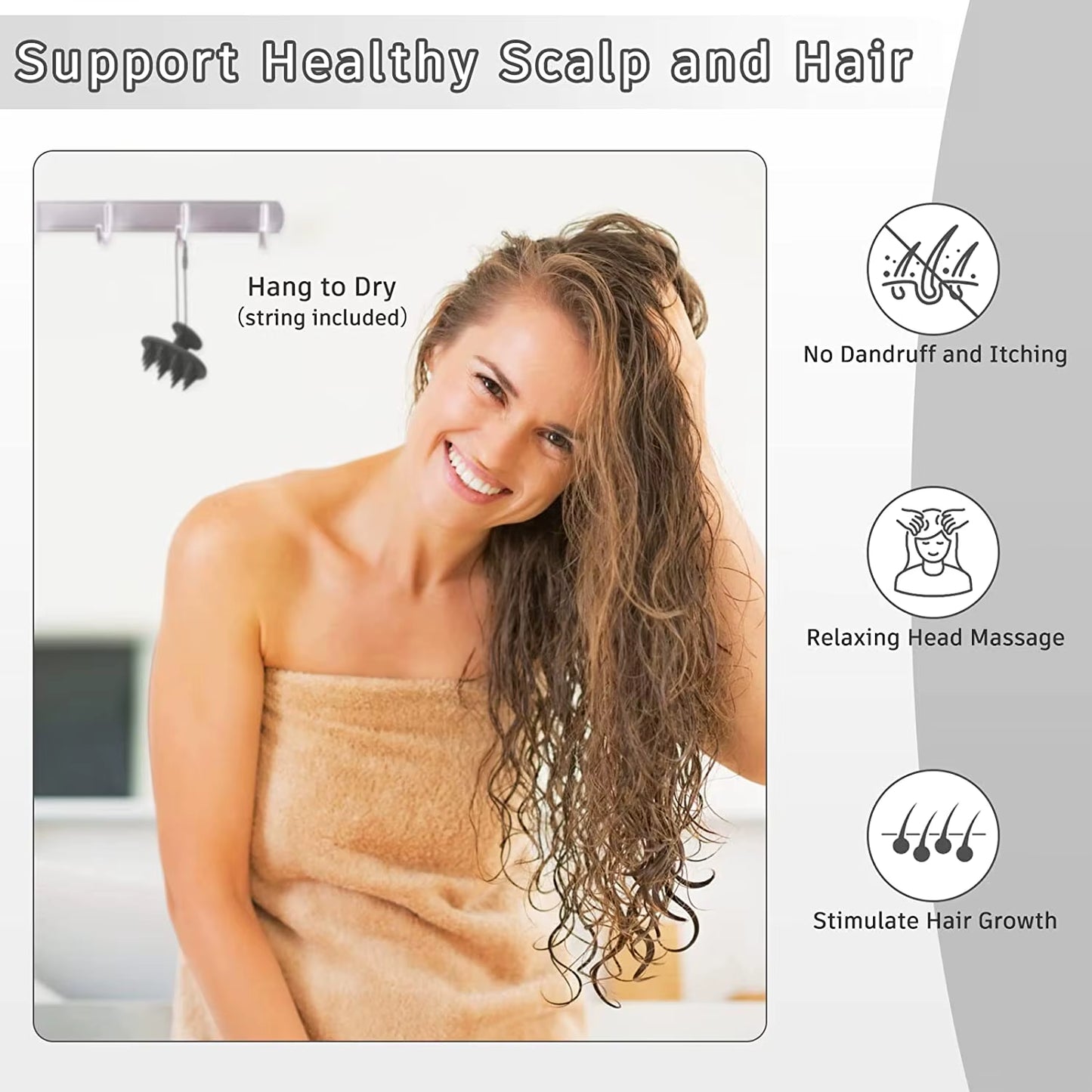 Silicone Shampoo Brush Hair Scalp Massage,