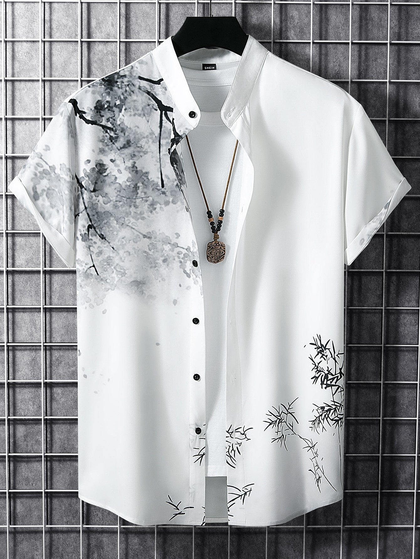 Manfinity Men Plants Print Button up Shirt 
