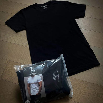 Slim Fit White and Black Tees Crewneck (3 Pack)