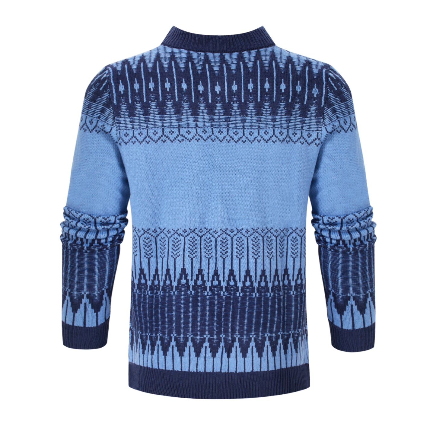 Men'S Crewneck Pullover Sweater Unisex Fair Isle Long Sleeve Knitted Sweater