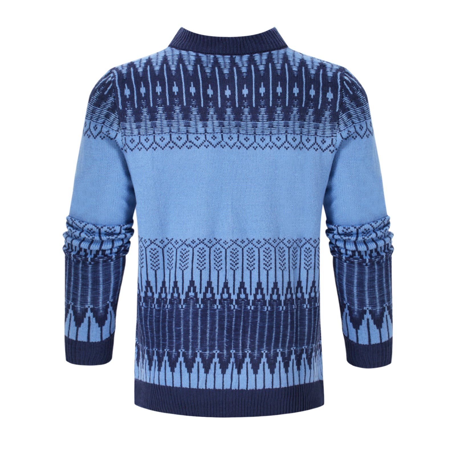 Men'S Crewneck Pullover Sweater Unisex Fair Isle Long Sleeve Knitted Sweater
